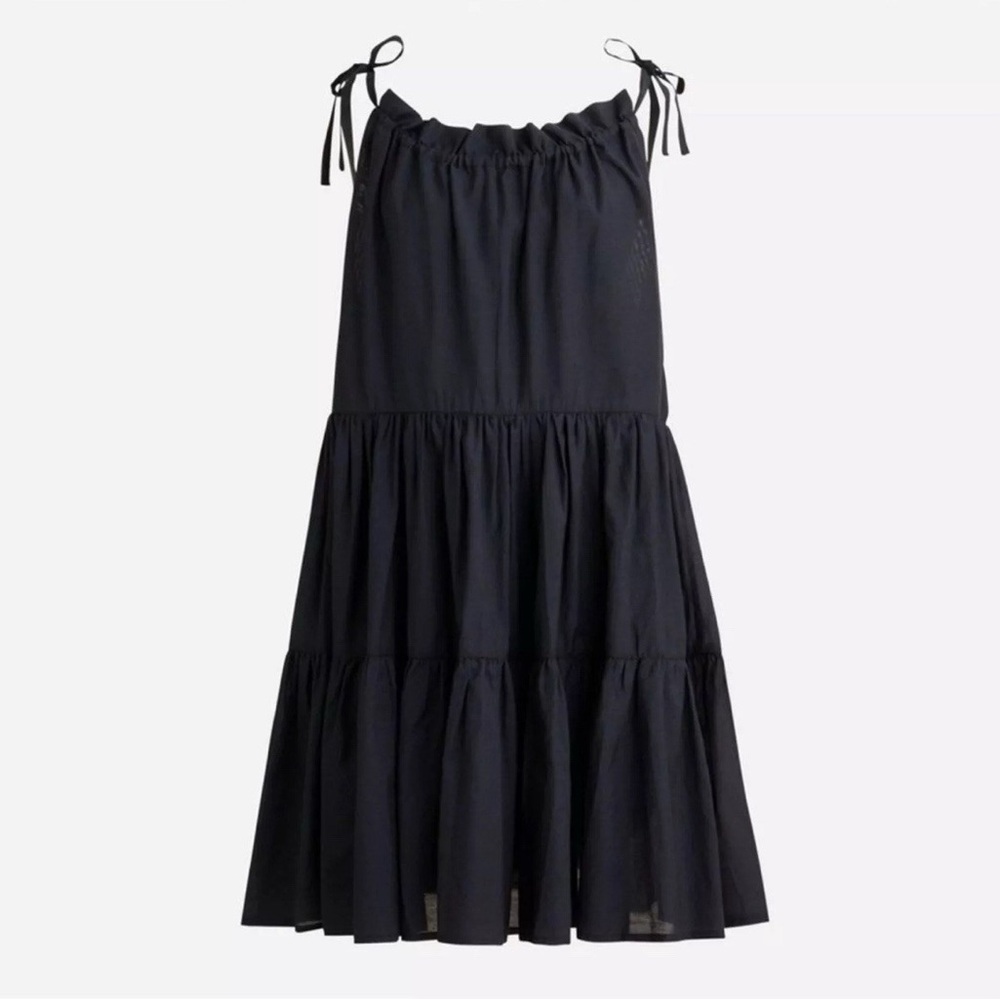 J. Crew Tie-Shoulder Tiered Mini Dress Size S